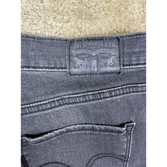 Levis Jeans Size 14 Classic Crop Black Faded Stud Ankle Accent Stretch B147 - Picture 13 of 16